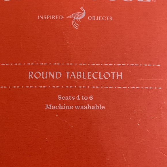 Opal house round cream and gold metallic thread tablecloth nwt - Picture 2 of 5